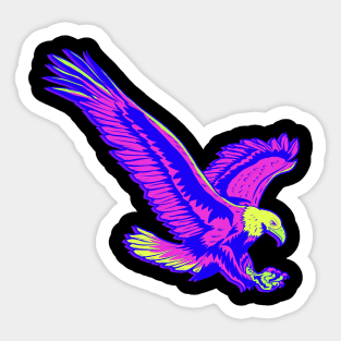 Neon Eagle Diving Sticker